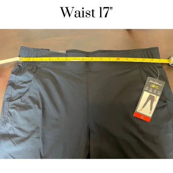 NWT Eddie Bauer Traveler Ankle pant stretch UPF 50+ lightweight black Medium - Picture 3 of 10